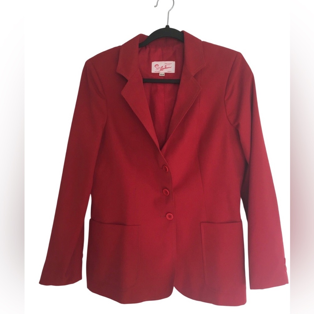 Vintage Red 80s Blazer Womens Union Made